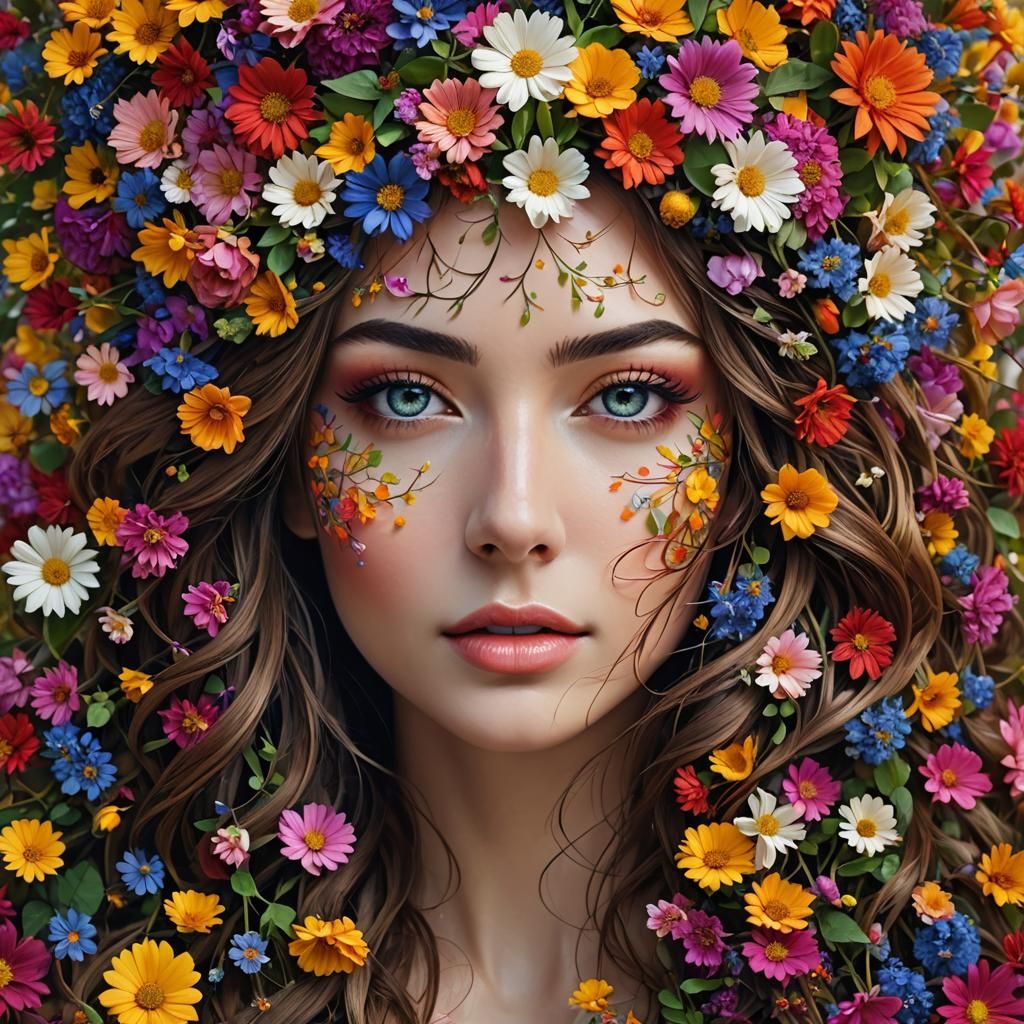 Radiant Flower Girl Portrait with Luminous Details