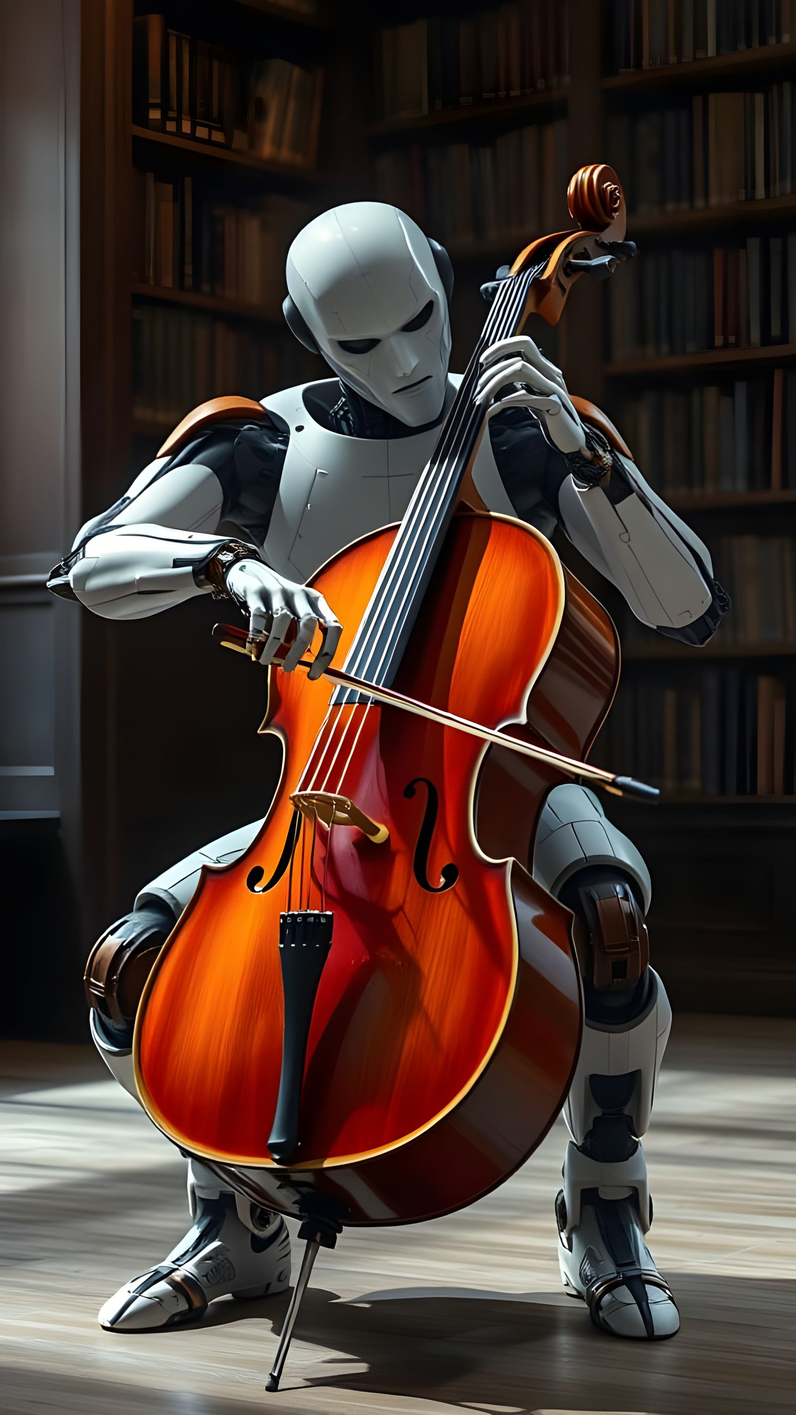 Robotic Cellist in a University Library