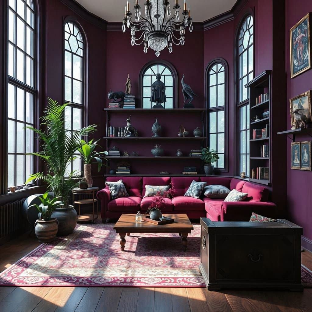 Mystical Burglar's Lair in Deep Plum and Berry Wine
