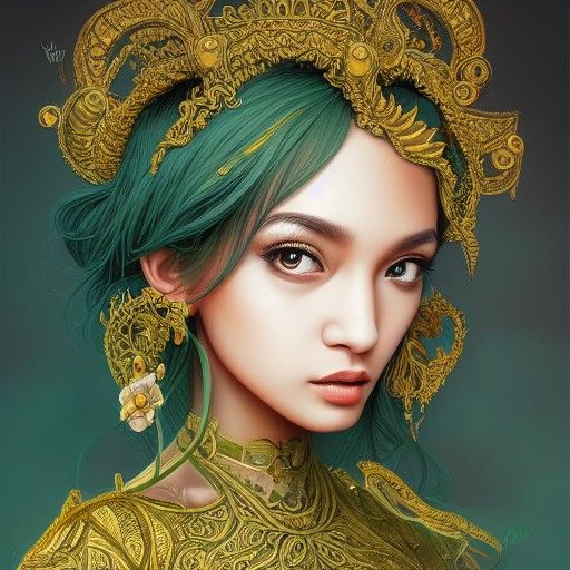 Nyi Roro Kidul Portrait in Hyperrealistic Digital Art