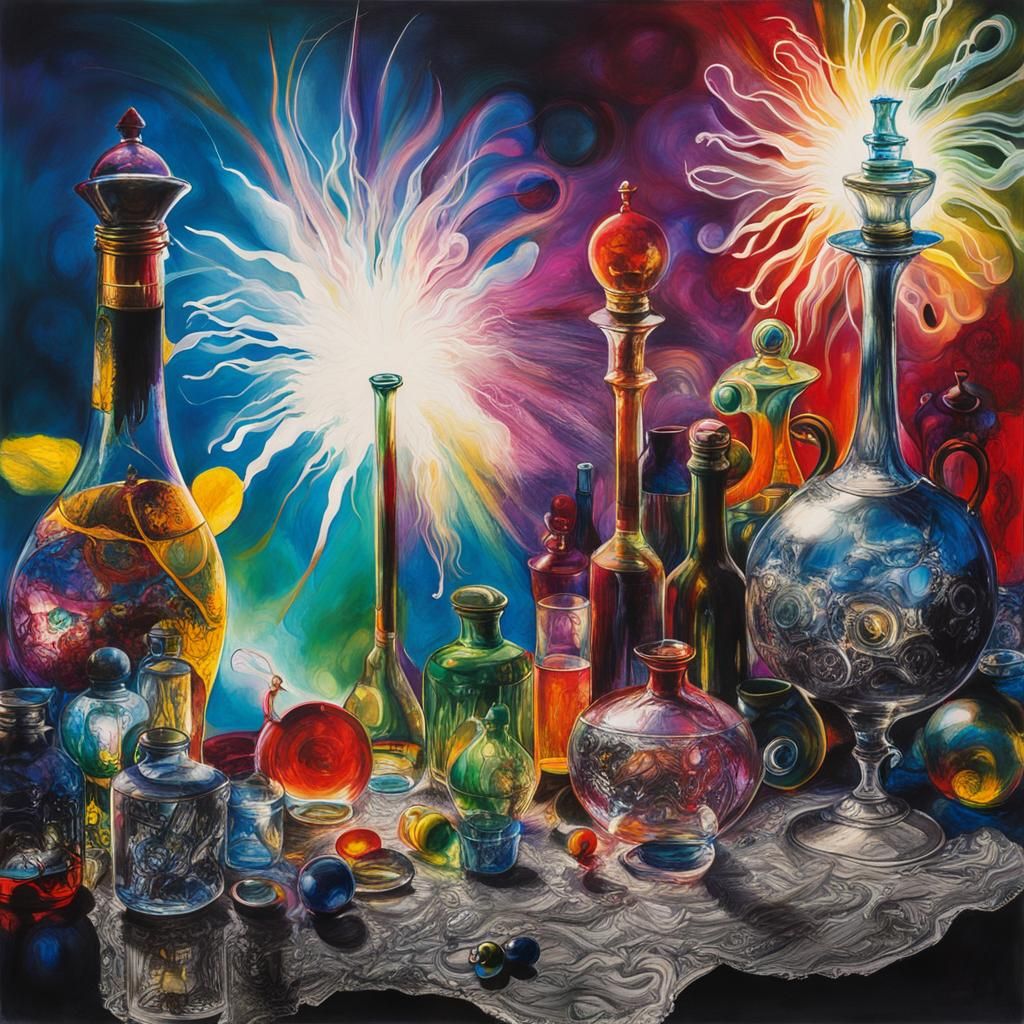 Surreal Rayograph of Objects with Luminous Fairy