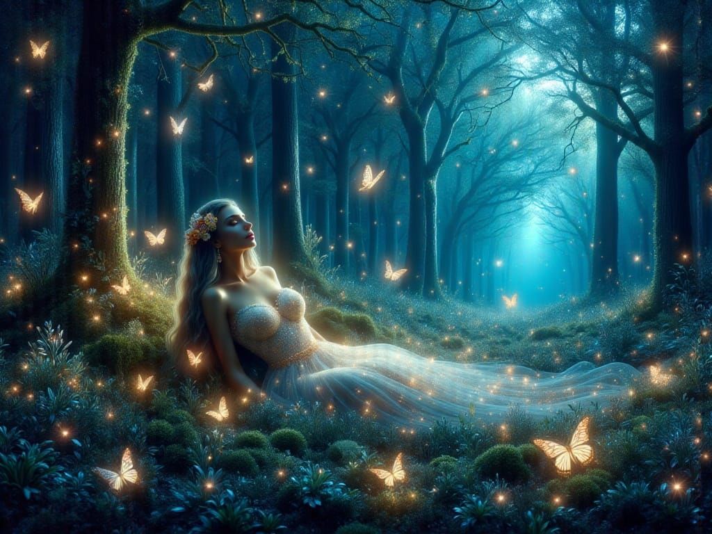 Enchanted Forest Glade at Twilight: A Fantasy Portrait