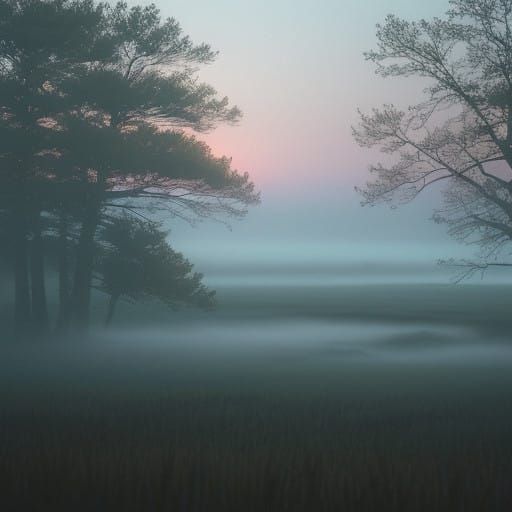 Ethereal Dawn Landscape in Cinematic Style