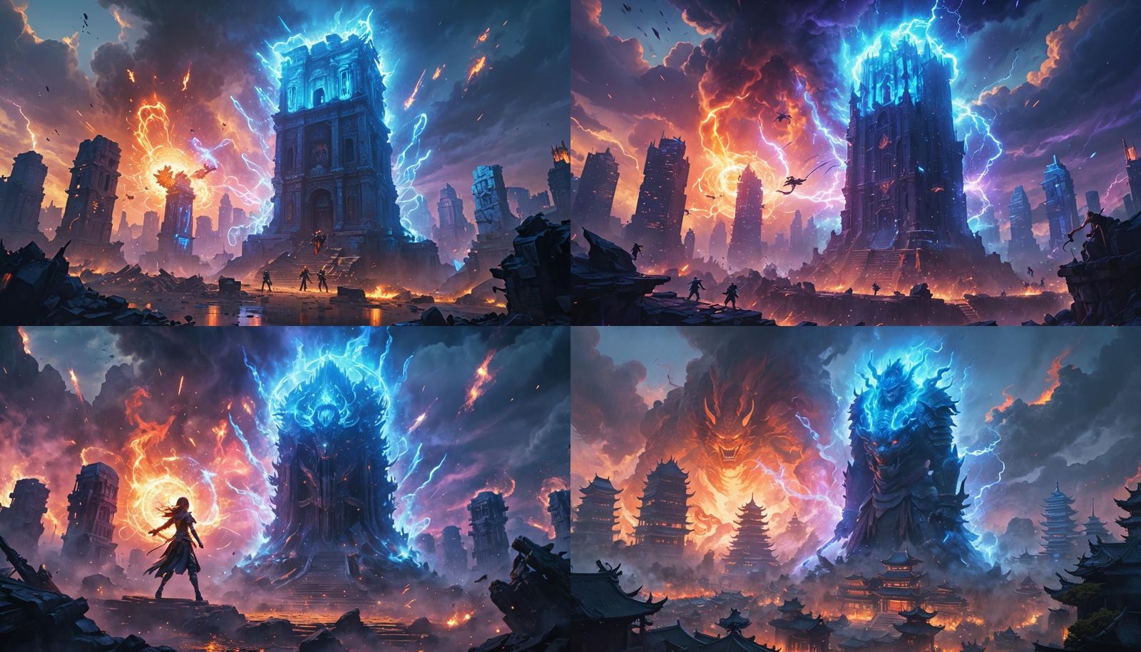 Intricate Anime Fight Scene in Deep Color