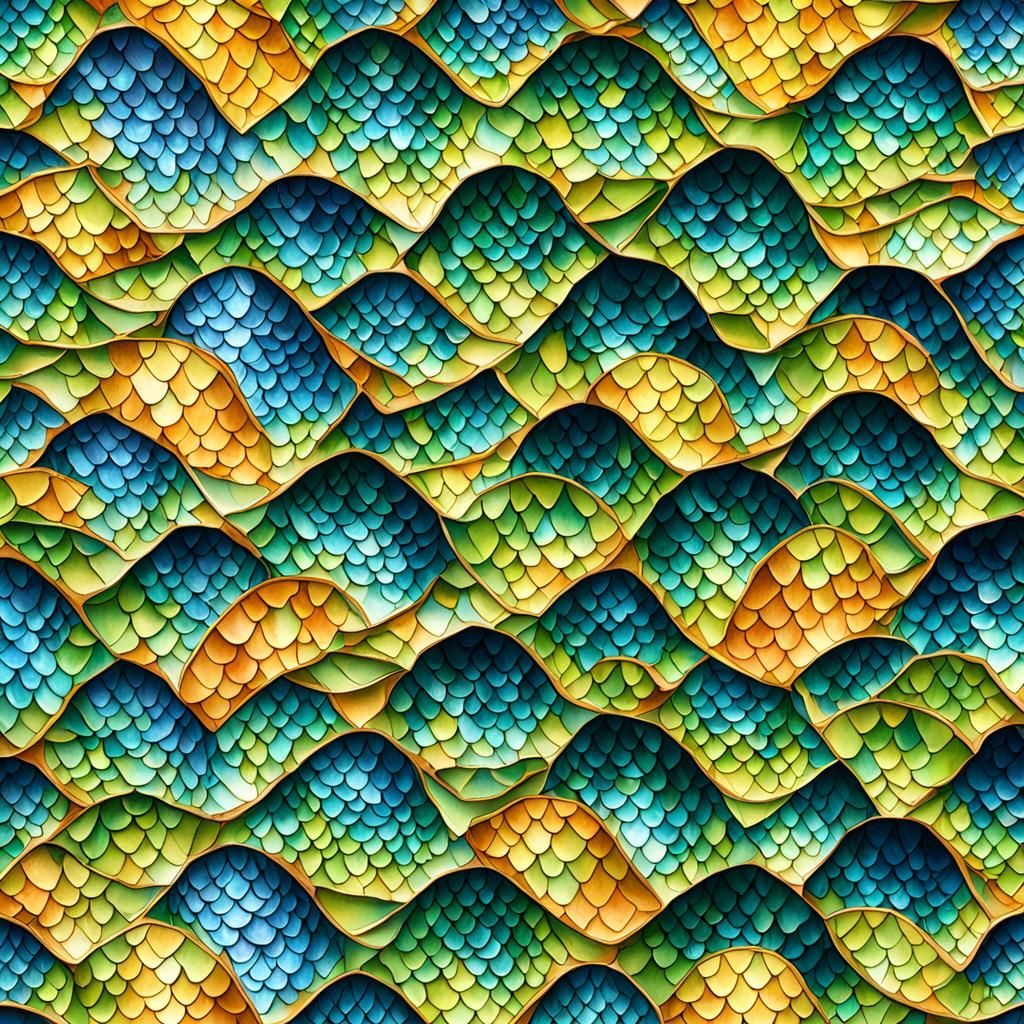 Detailed Dragon Scales Macro Photograph