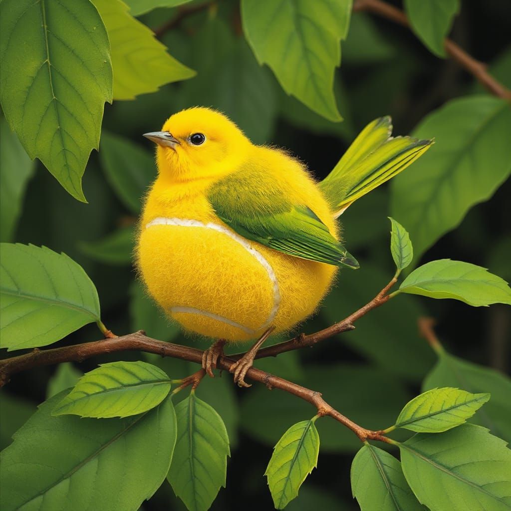 Tennisball bird