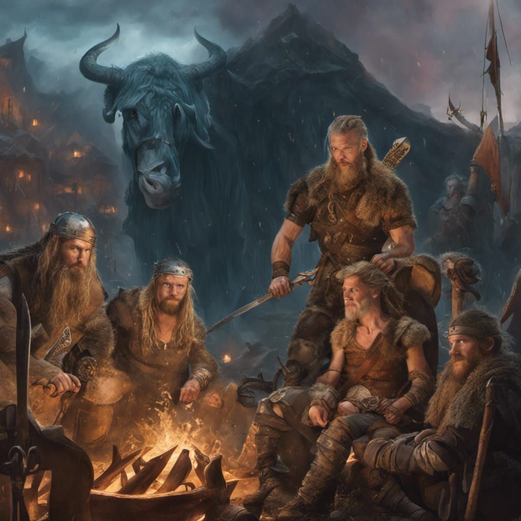 Viking Warriors: A Digital Art Depiction