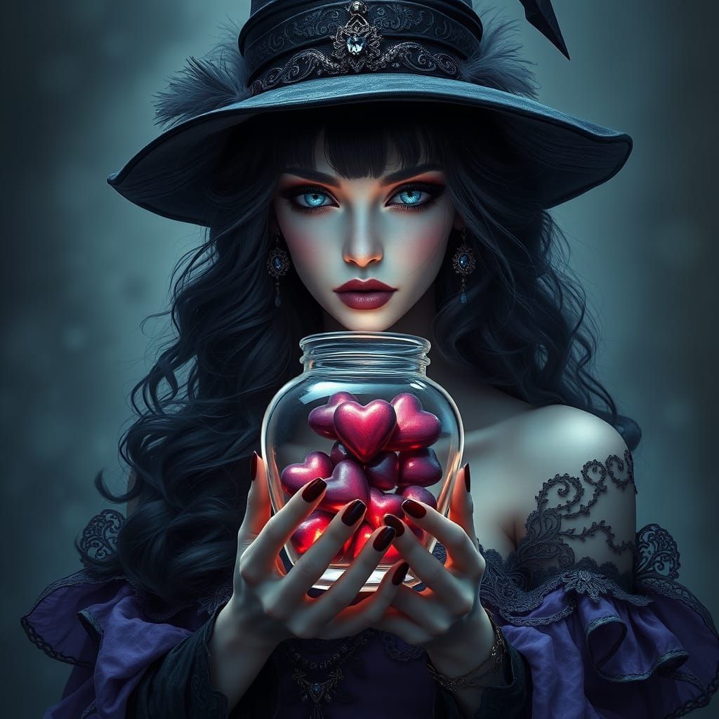 Enchanted Dark Fantasy Sorceress