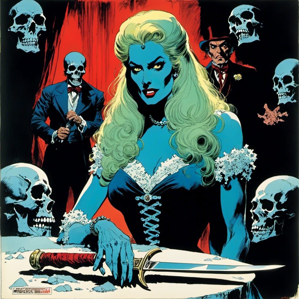 Miss Murder in Icy Blue Comic Style