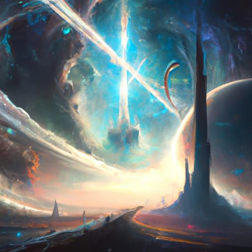 Epic Galactic Paradise: Digital Matte Painting