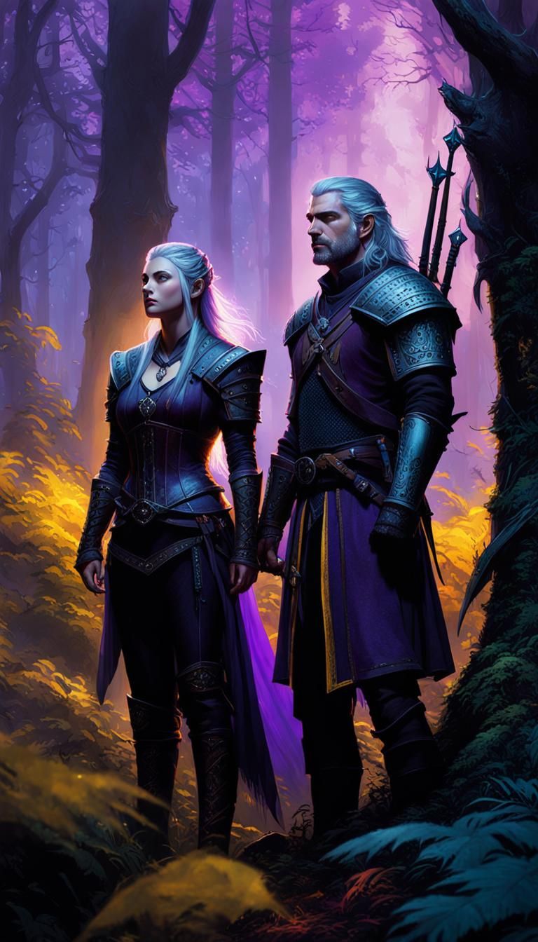 Geralt, Enifer, and Cyrilla in Enchanted Forest