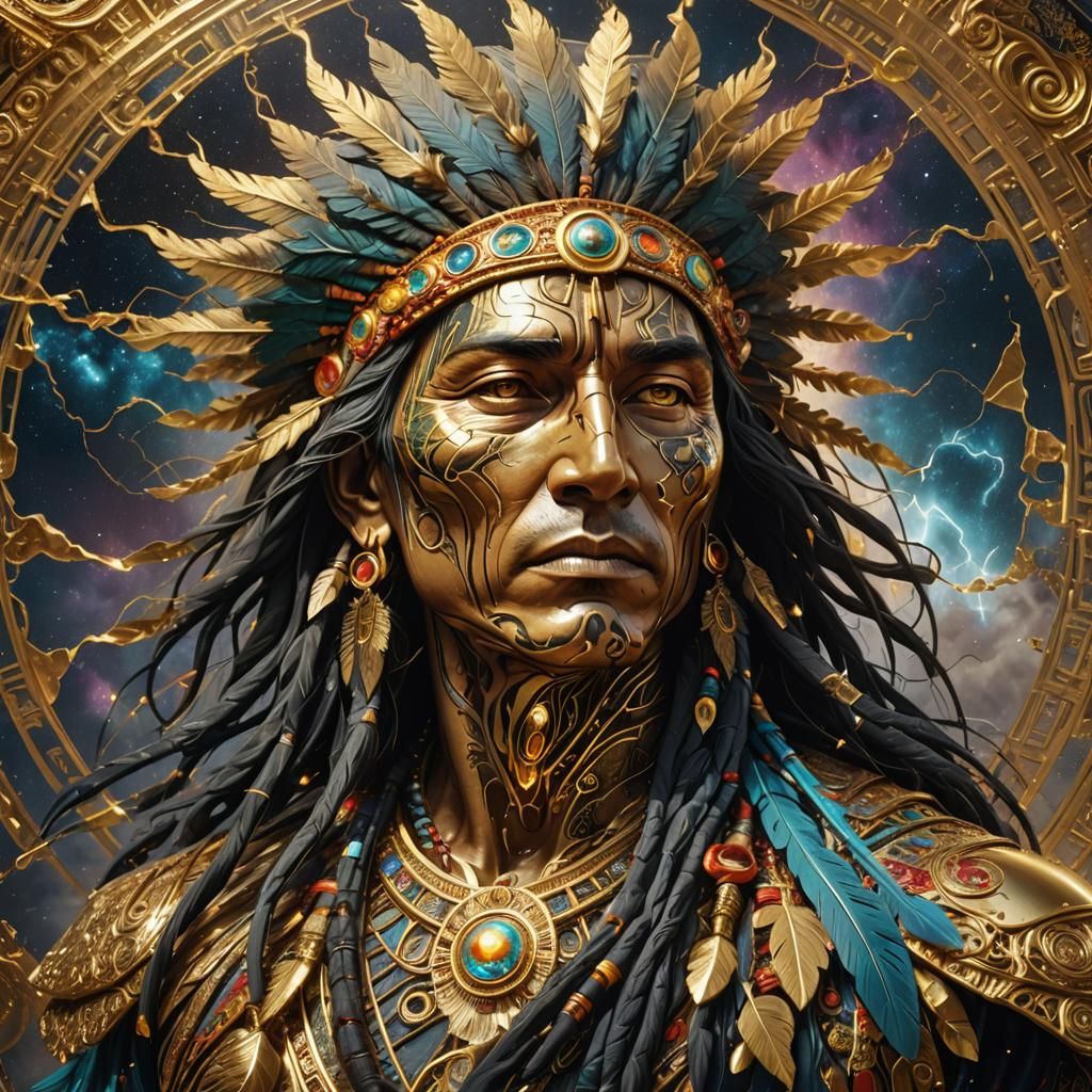 Native American God in Fractal Lightning
