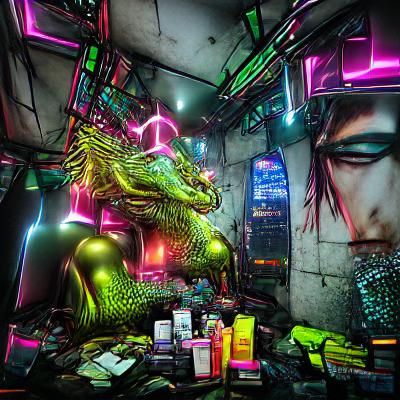 Cyberpunk Dragon's Lair in Neo-Tokyo