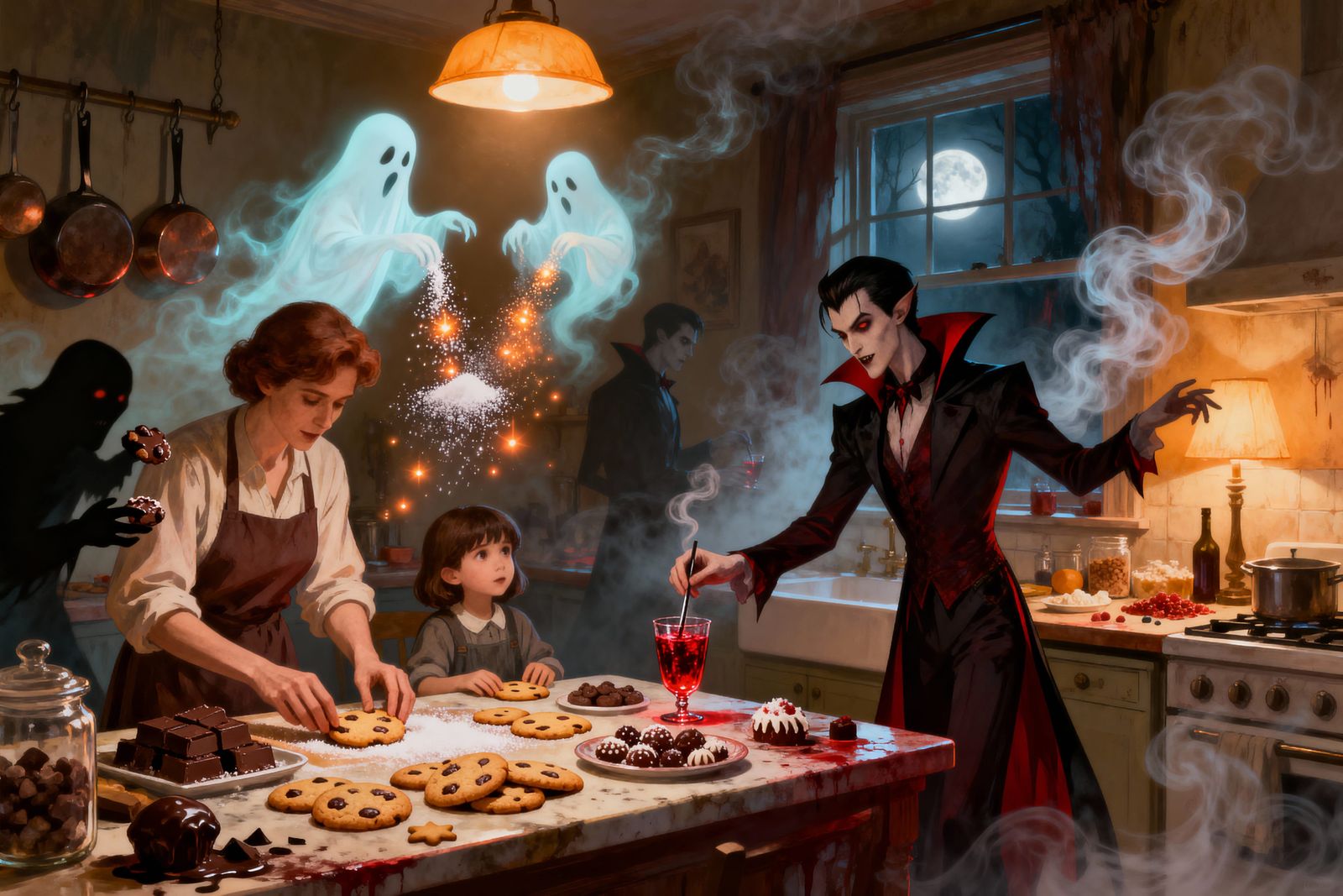 Magical Domestic Chaos: Ghosts and Vampires in a Spooky Kitc...