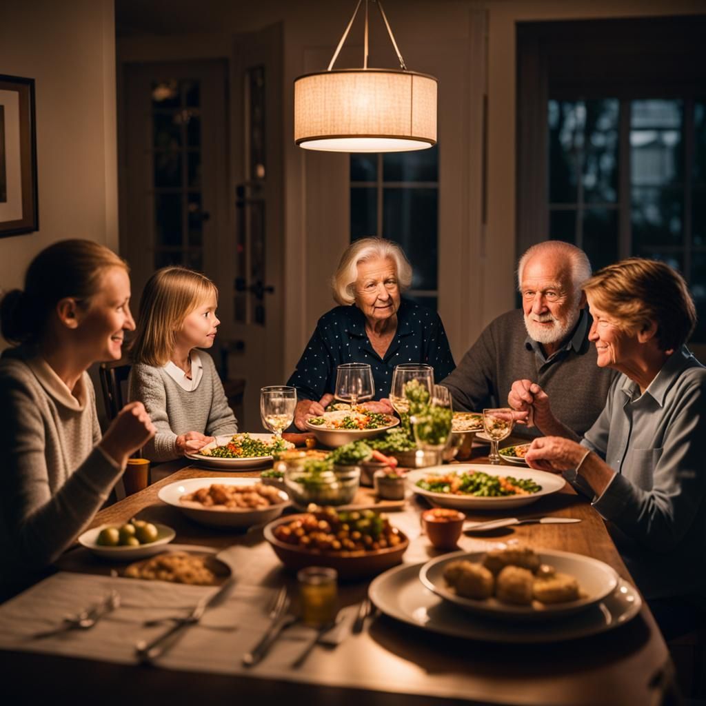 Family Dinner During World War II