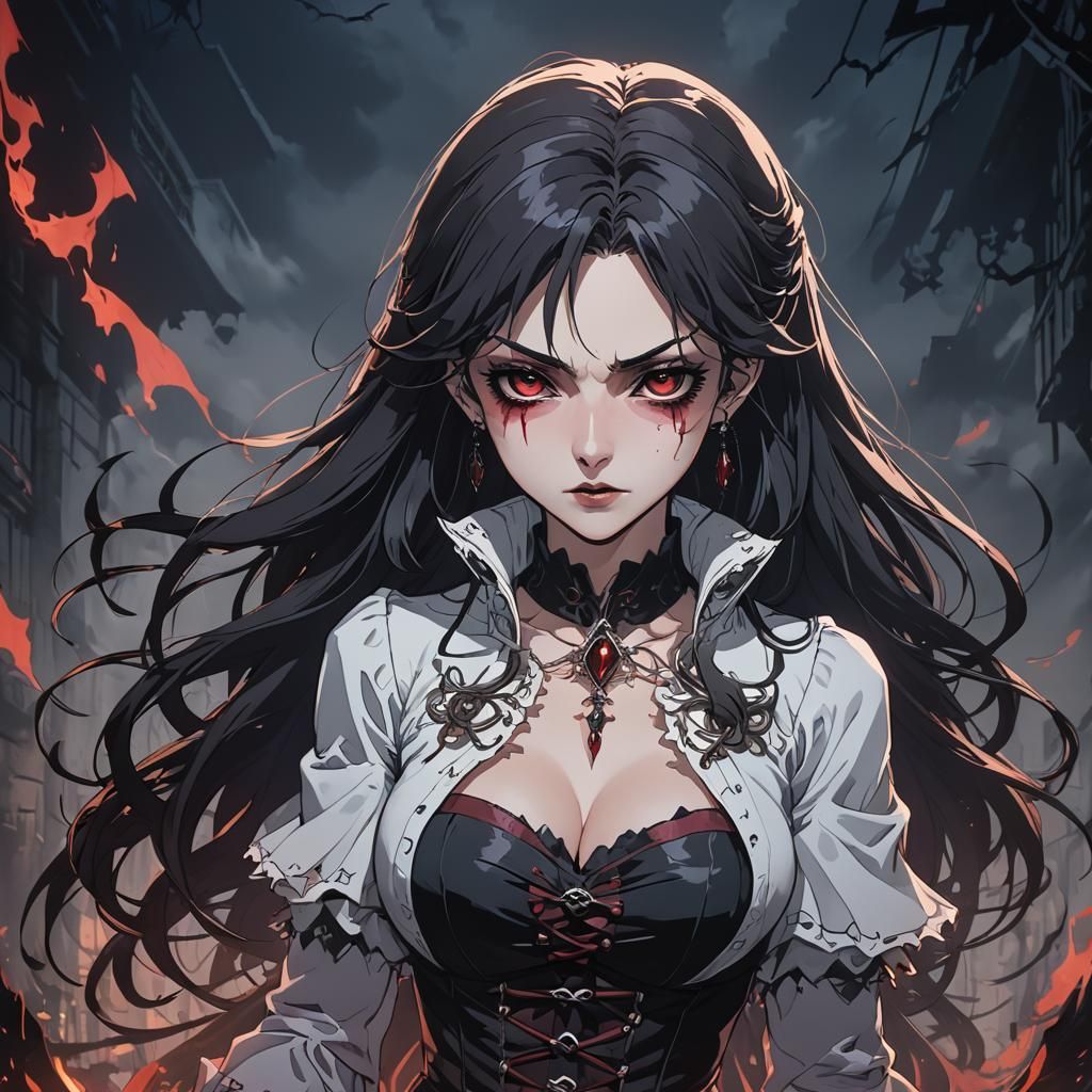 Angry Vampire in Anime Manga Scan Style