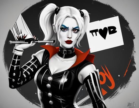 Harley Quinn in Roy Lichtenstein Pop Art Style