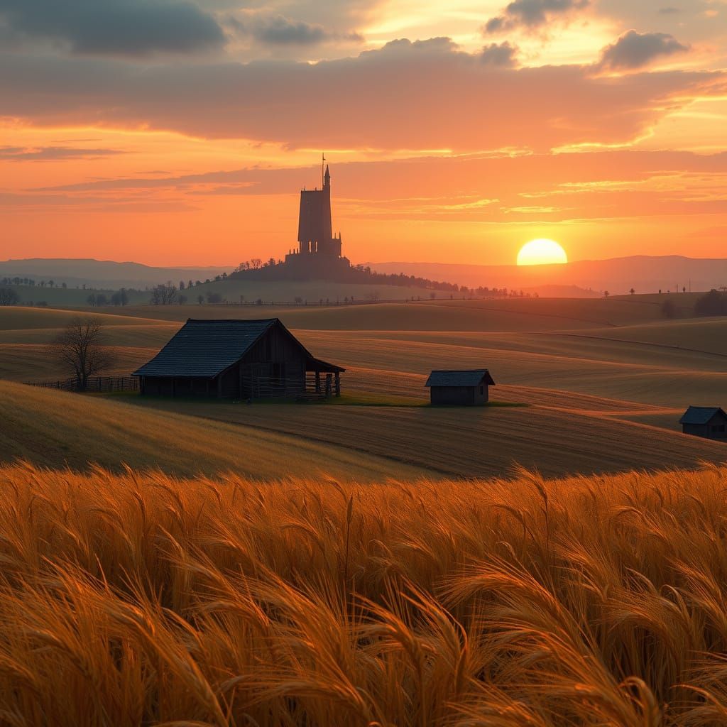 Golden Grain and Dark Legacy in a Haunting Landscape