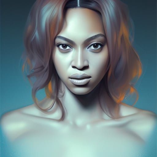 Detailed Portrait in Art Nouveau Style