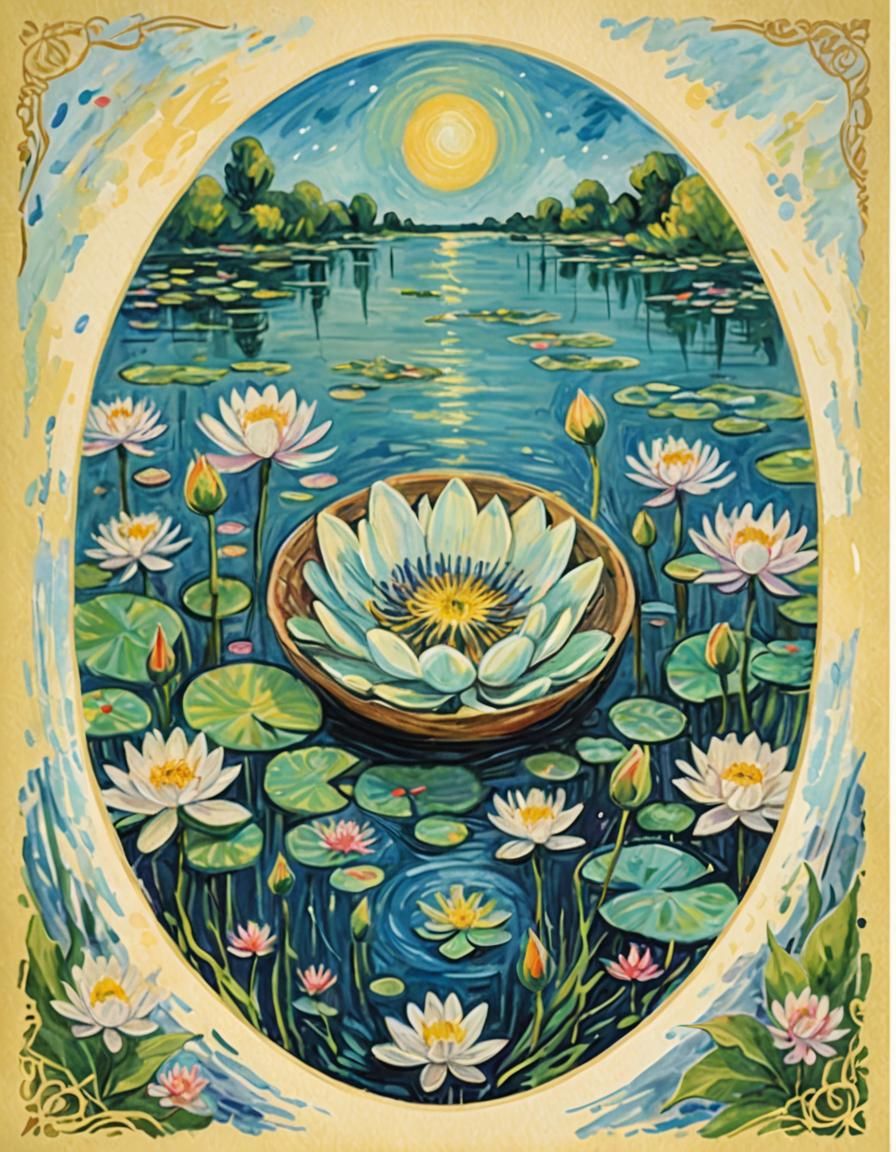 Monet-Inspired Manifestation Card Design