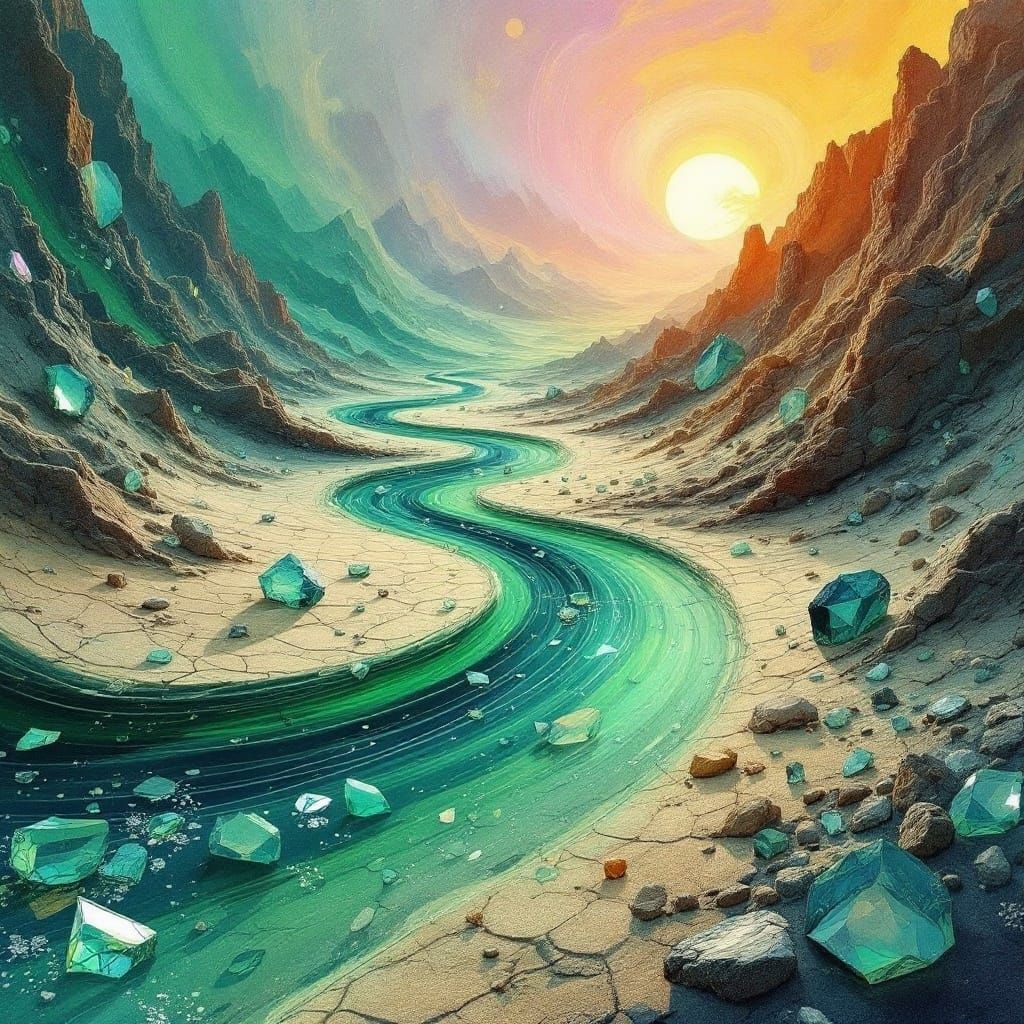 Emerald Oceans in a Deserted Glass Wastes