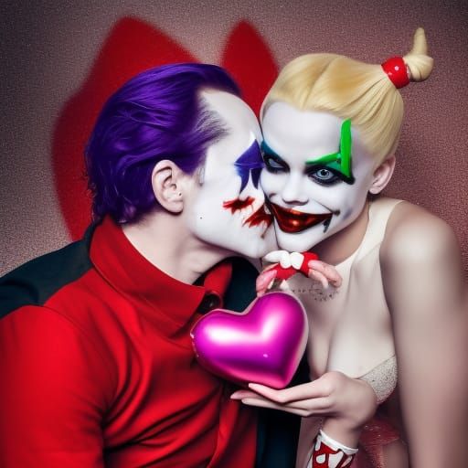 Joker and Harley Quinn Kiss: Hyperrealistic Photography