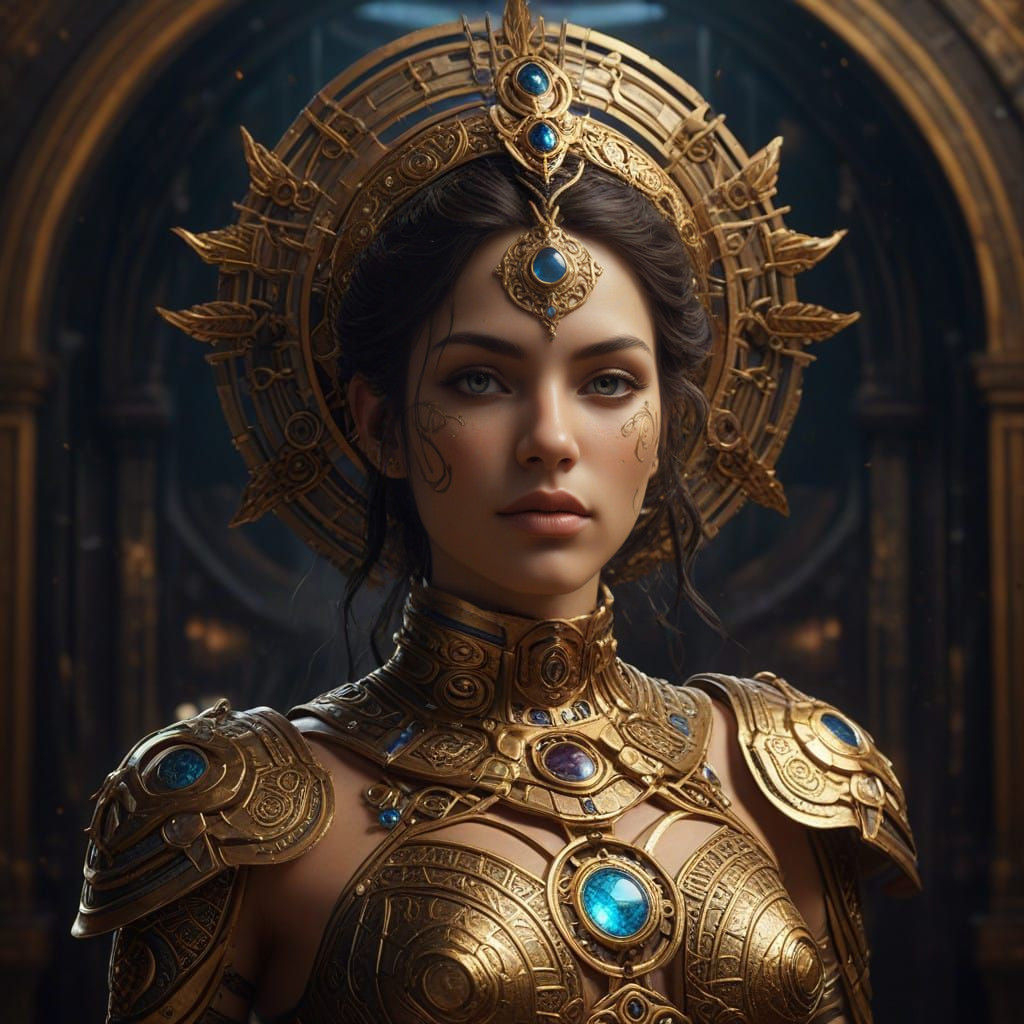 Fantastical Woman in Intricate Machine Aesthetic