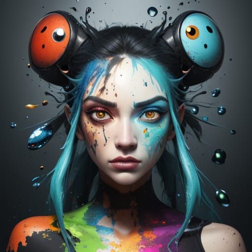 Everyday Objects with Whimsical Faces in Splash Art Style