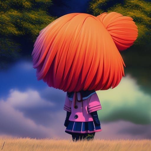 Vibrant Pastel Chibi Anime Girl