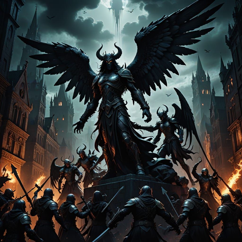 Angels vs Demons in Gothic Dark Fantasy Art