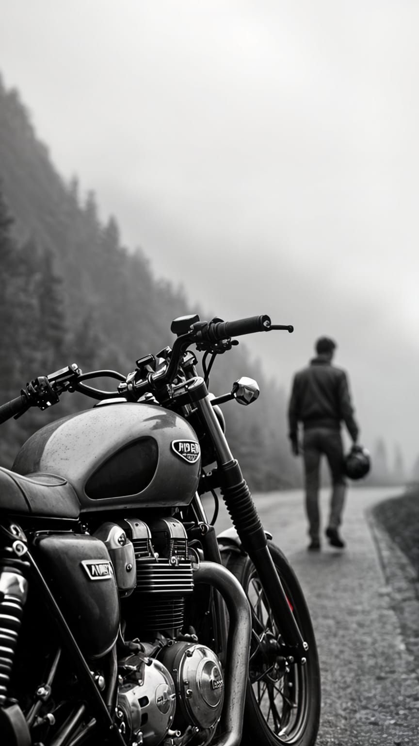 Hyper-Realistic Triumph Speed Twin 1200 in Monochromatic Mas...