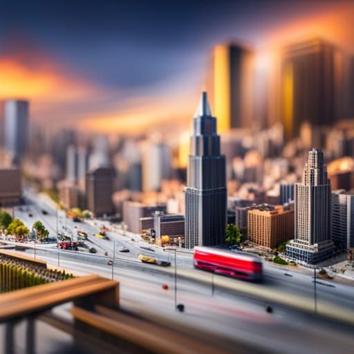 Tilt-Shift View of a Miniature Cityscape