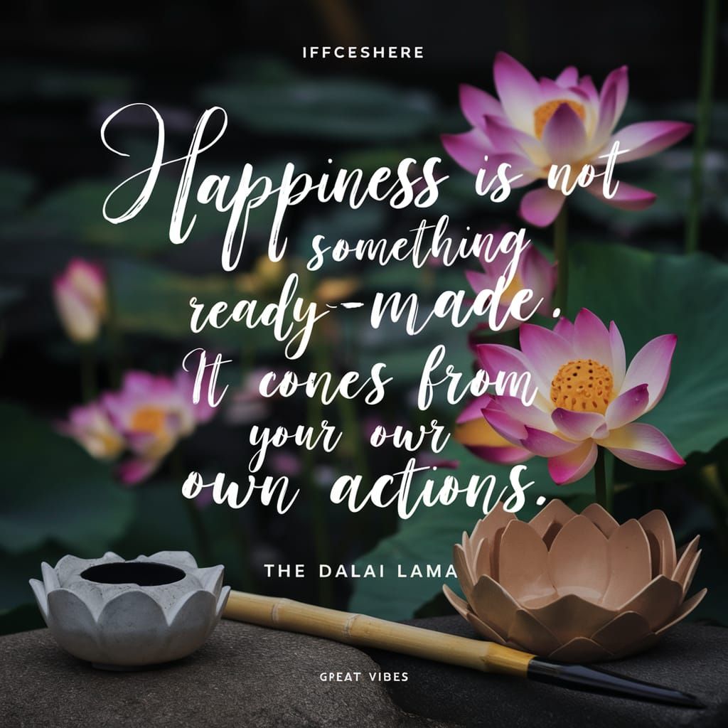 "Happiness is not something ready-made. It comes from your o...