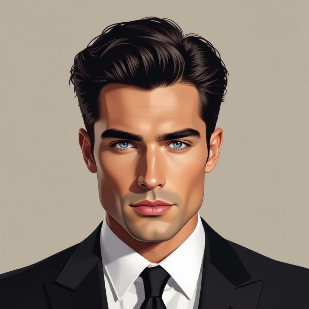 Dramatic Portrait of Man in Suit, Baroque Style