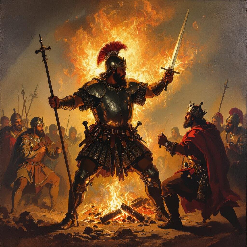 Worker Giant Overpowers King in Fiery Revolution