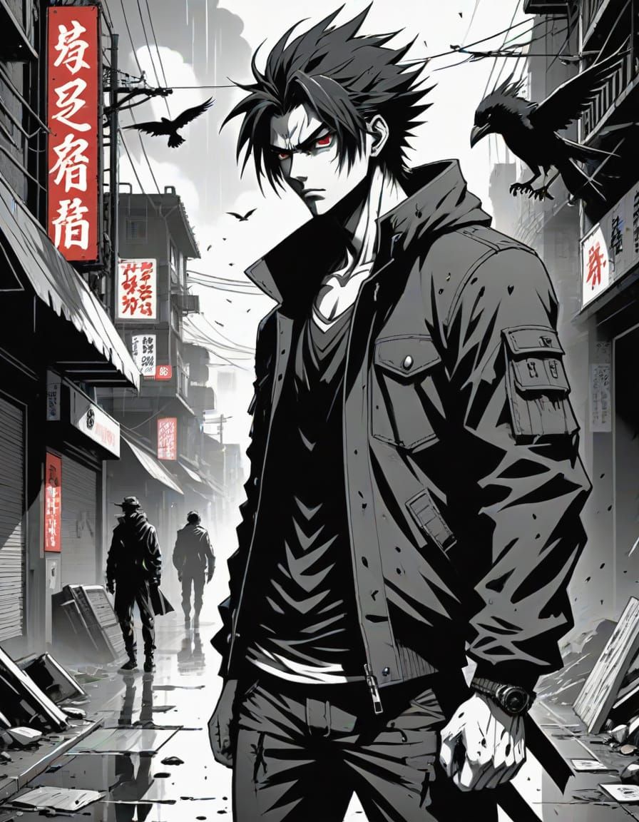 Defiant Protagonist in Brutal Manga Street Fight