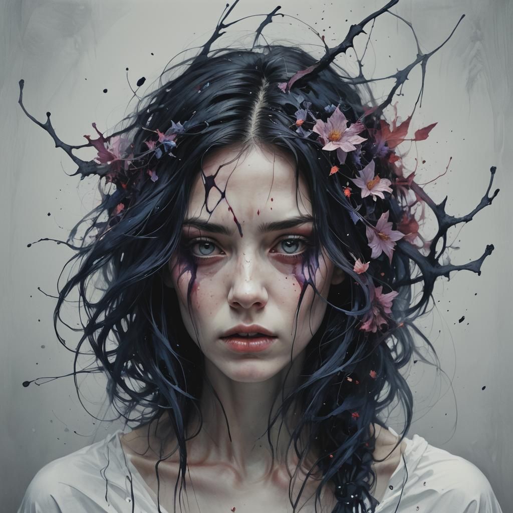 Ethereal Portrait in Grimdark Style