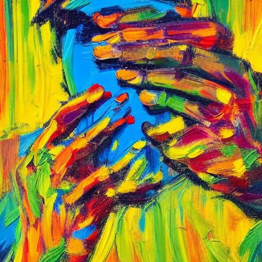 Emotive Figure in Expressionist Painting Style