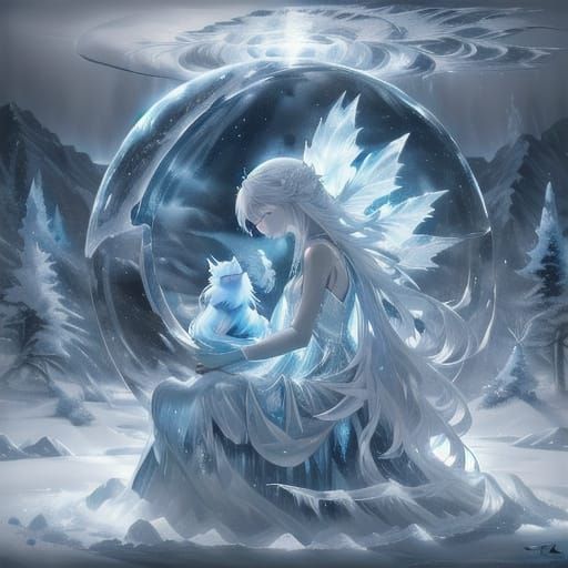 Ethereal Ice Dragon Conquers Frosty Glacier