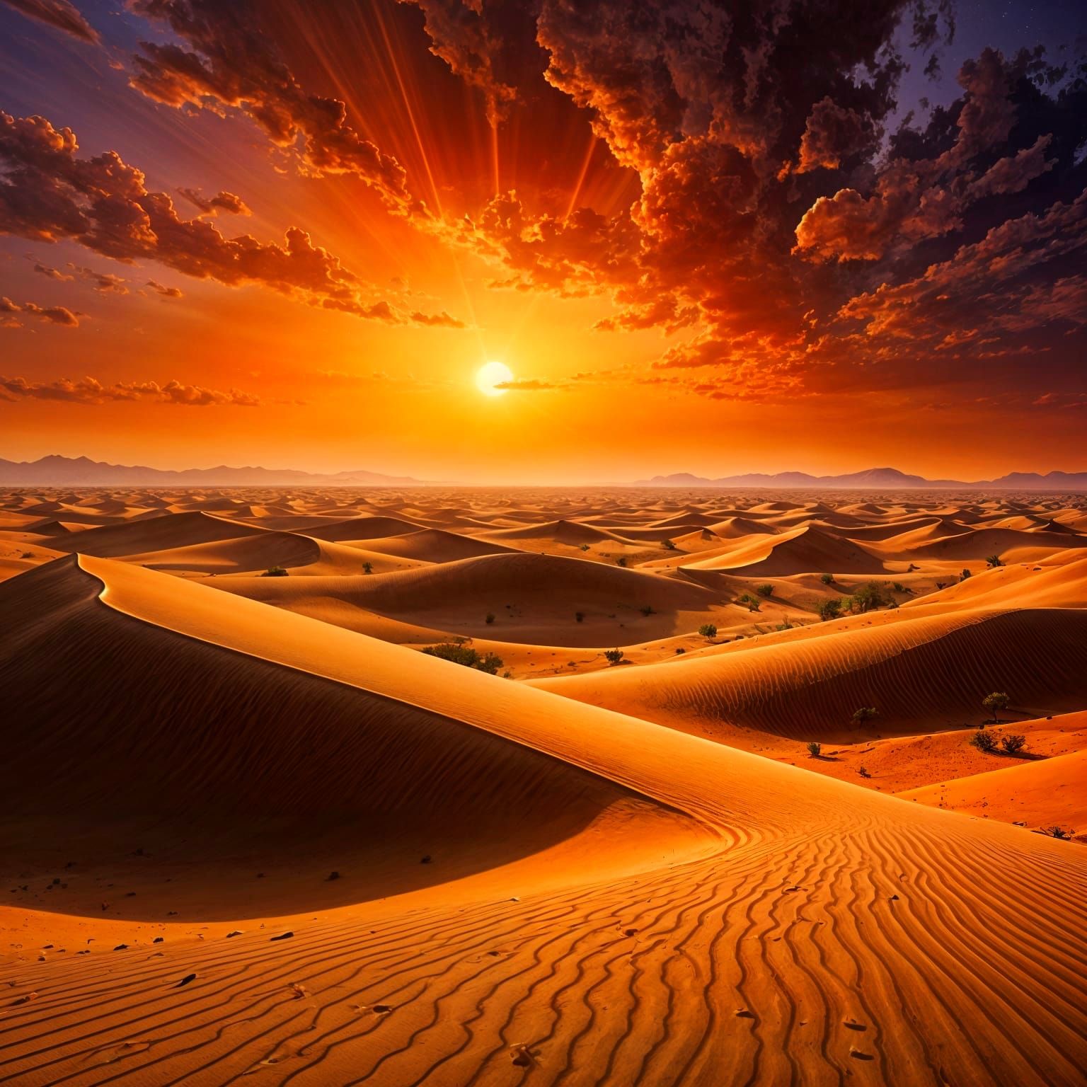 Vibrant Desert Dreamscapes in Psychedelic Watercolor