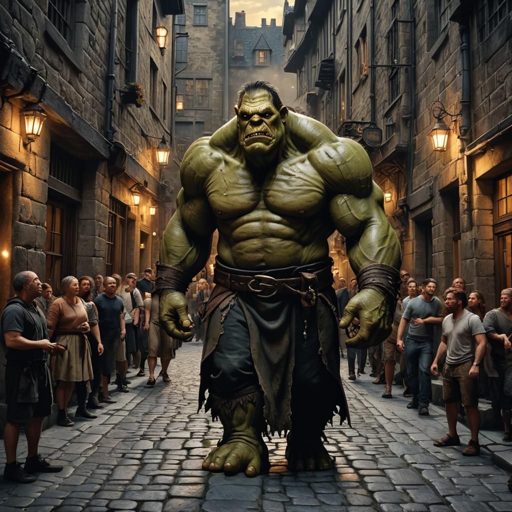 Frankenstein-Ogre Among Humans: Hyper-Realistic Digital Art