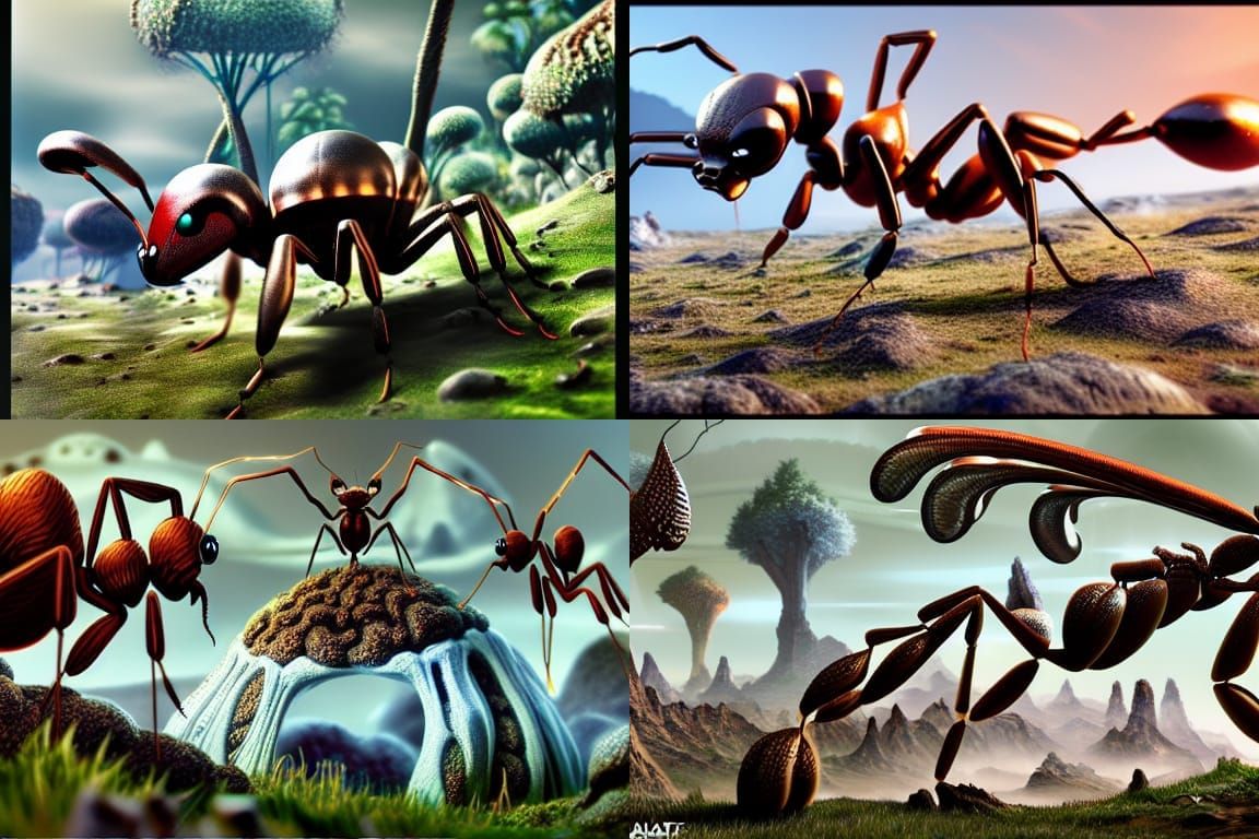 Alien Planet Landscape with Unknown Creatures