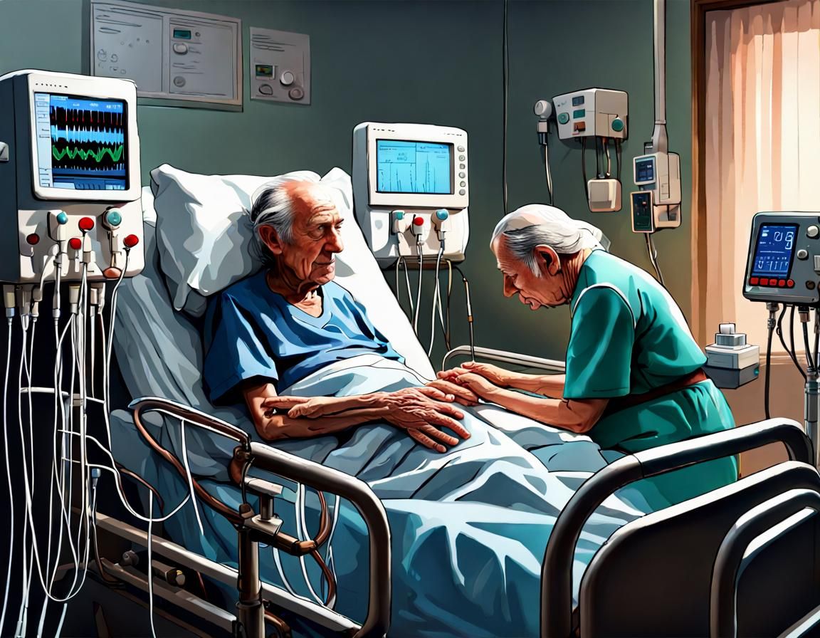 Heartbreaking Hospital Farewell in Hyperrealistic Style