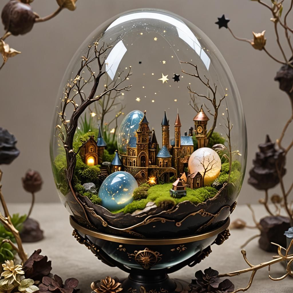 Steampunk Terrarium: Miniature Landscape and Constellations
