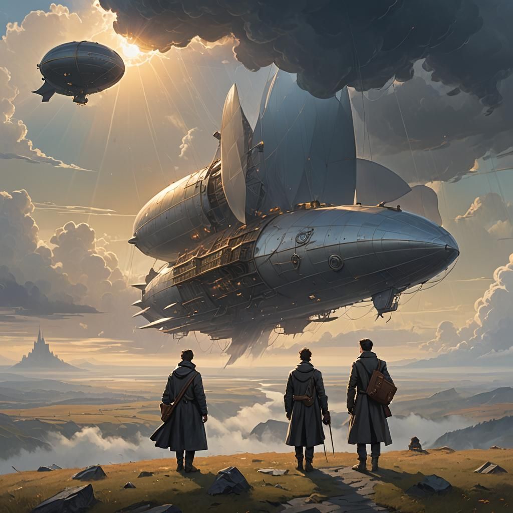 Mystical Landscape with Airship, Concept Art