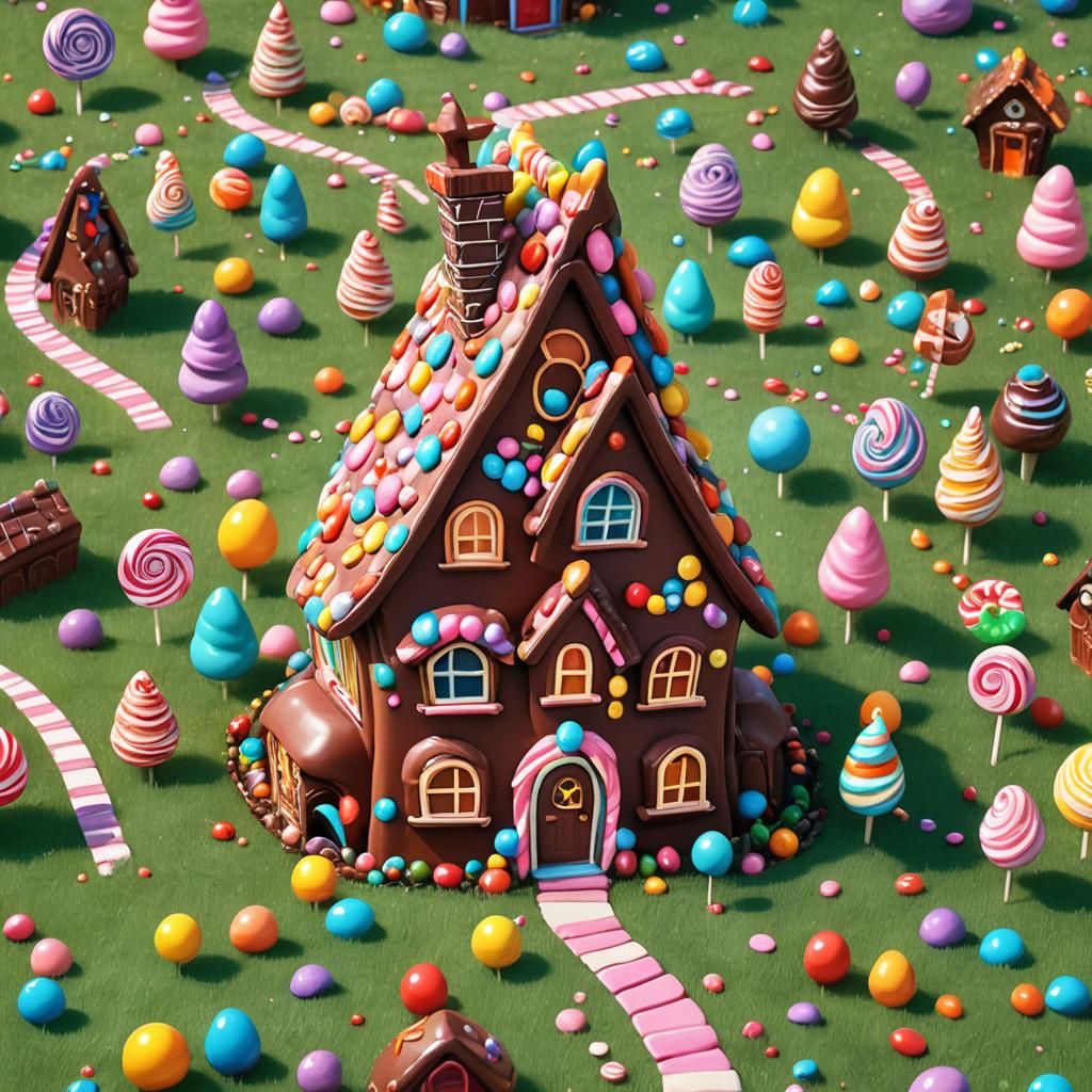 Giant Chocolate House in Candy Land: Candy Art