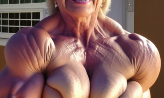 Extremely Muscular Bodybuilder Grandma