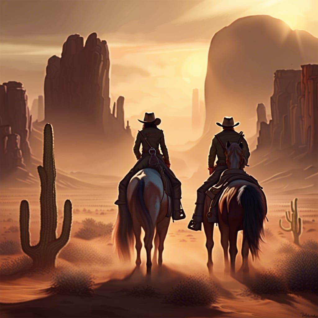 Cowboy and Cowgirl's Epic Desert Quest