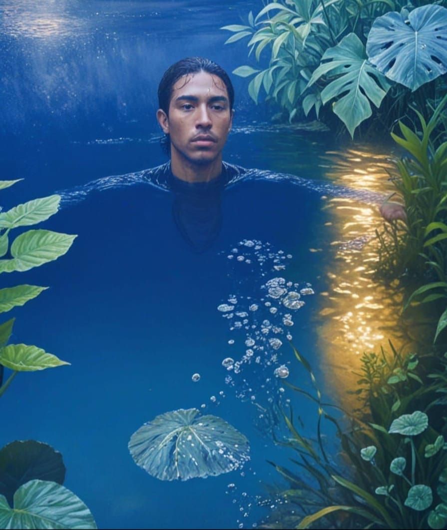 Tropical Goddess in a Verdant Oasis