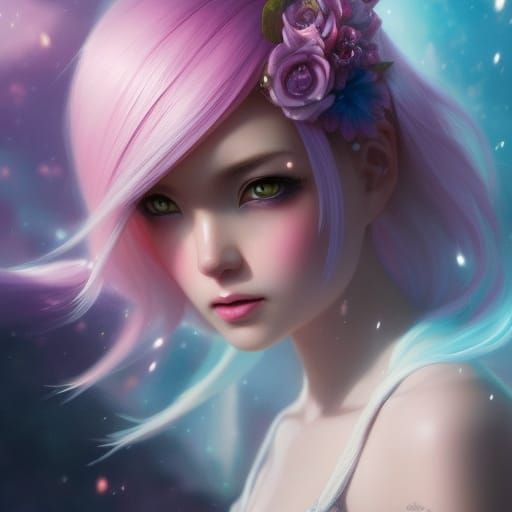 Cute Chibi Unicorn in Pastel Colors